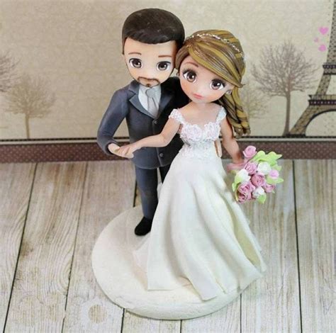 Wedding Cake Bride and Groom Anime Wedding Cake Topper Cute - Etsy