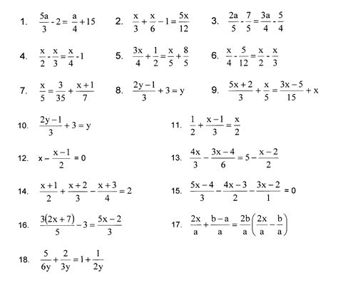 Solving Equations Grade 5 Worksheets