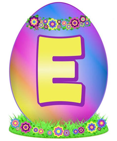 Easter Egg Letter E – Clean Public Domain