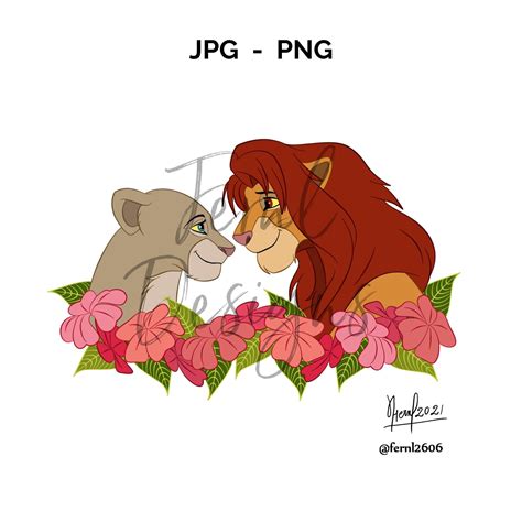 Lion King, Simba, Nala, Fan Art, Clipart, Clip Art, T-shirt, Wall Art ...