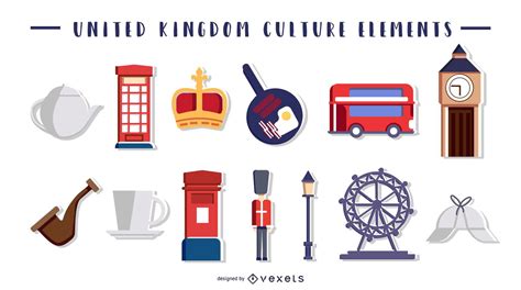 United Kingdom Culture Elements Vector Download