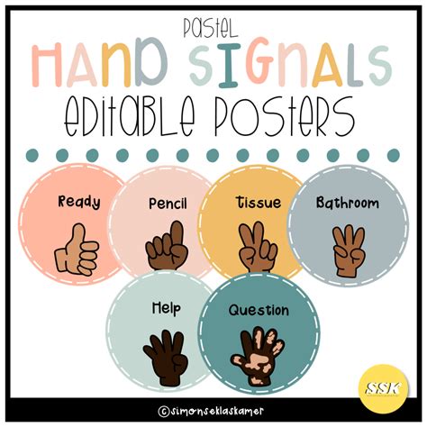 Classroom Management Tool: Hand Signals {EDITABLE} • Teacha!