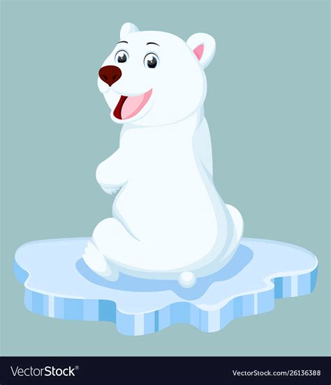 Cute polar bear cartoon Royalty Free Vector Image