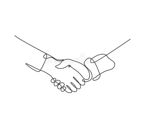 Continuous Line Drawing of Handshake Business Agreement. Handshake ...