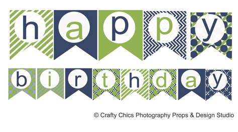 Happy Birthday Banner Printable Green