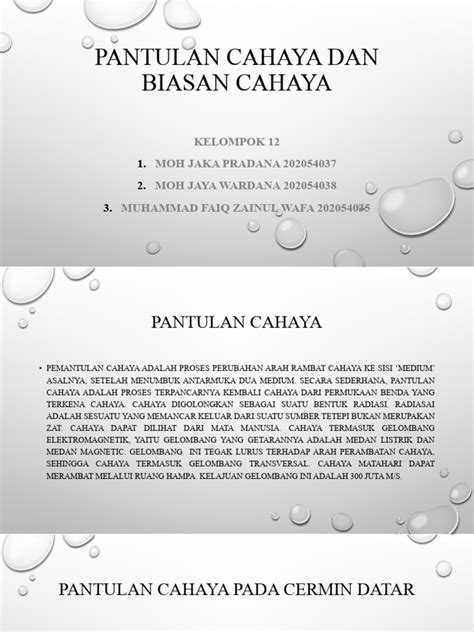 Kelompok 12 Pantulan Cahaya Dan Biasan Cahaya | PDF