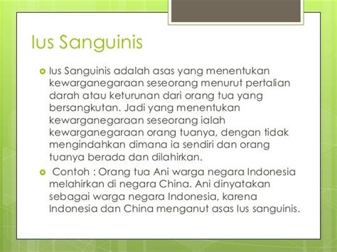 15 Contoh Asas Ius Sanguinis