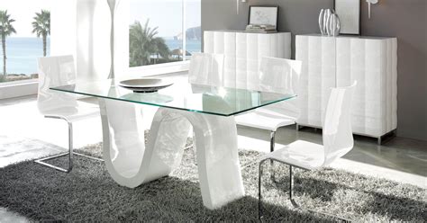 Contemporary Rectangular Glass Top Contemporary Dining Room | Table ...