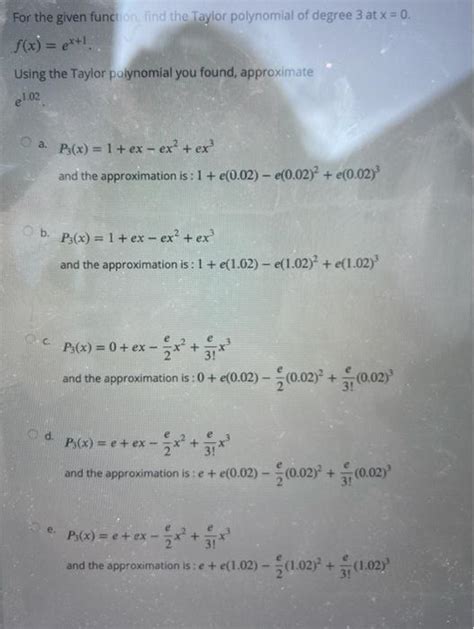 Solved For the given function find the Taylor polynomial of | Chegg.com