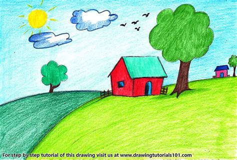 Pencil Drawing Scenery For Kids - bestpencildrawing