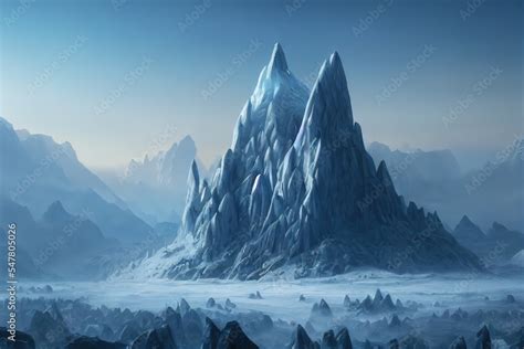 fantasy ice mountain in Norse Mythology, darkness Stock Illustration ...