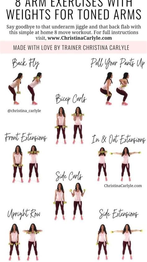 Arm Exercises with Weights for Slim, Tight, Toned Arms | Arm workout ...