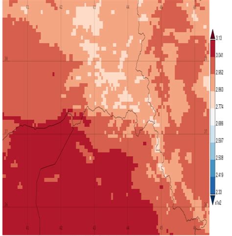 24): a) The monthly average air temperature map b) Applying the IDW ...