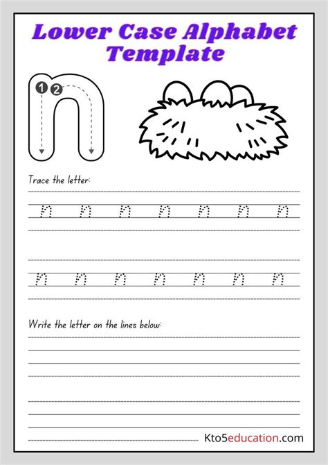 Free Printable Lower Case Alphabet Letter n worksheet | Letter n ...