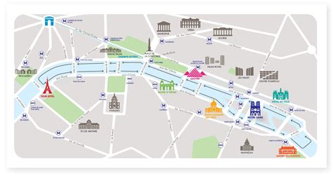 Seine river Paris map - Seine river cruise map (Île-de-France - France)