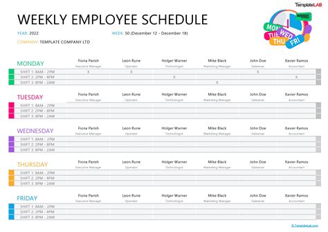 work schedule excel template Work schedule templates free downloads