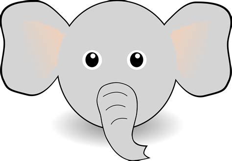 Clipart - Funny Elephant Face Cartoon