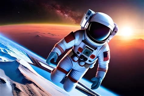 Premium AI Image | 3d astronaut spaceman on space background 3d ...