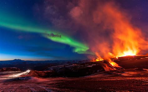 Wallpaper Fimmvorduhals, Iceland, mountains, volcanic eruption ...