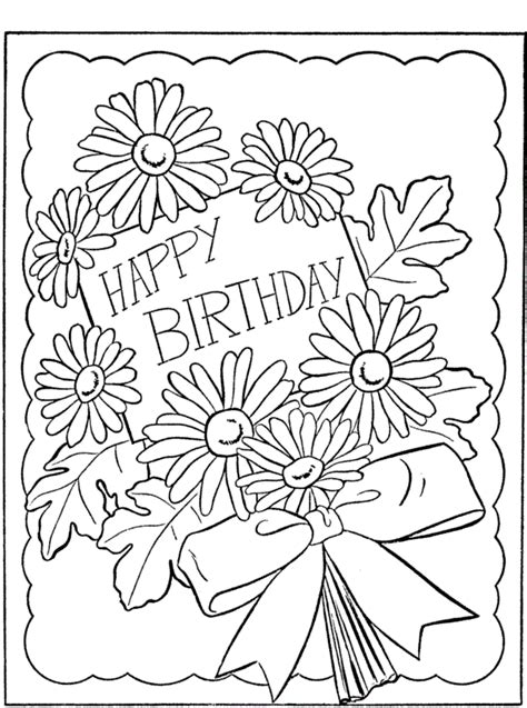 Happy Birthday Coloring Pages For Mom - Coloring Home