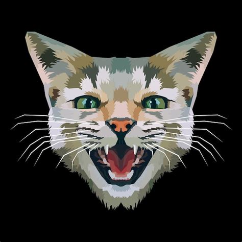 Premium Vector | Cat head illustration