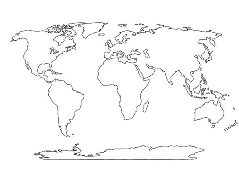 Printable Blank World Map Template for Students and Kids