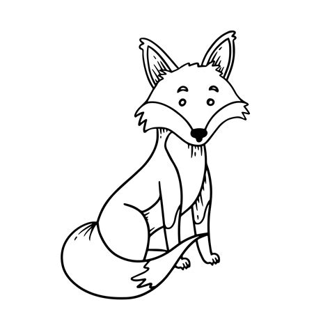 Climbing Fox - Fox Clipart Black And White - Free Transparent PNG ...