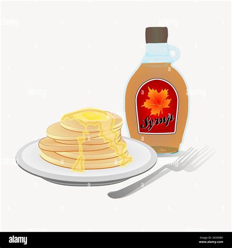 Pancakes clipart, breakfast food illustration vector Stock Vector Image ...