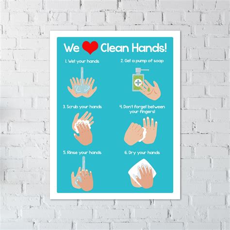 Hand Washing Poster Hand Washing Steps Hand Washing Instructions How to ...