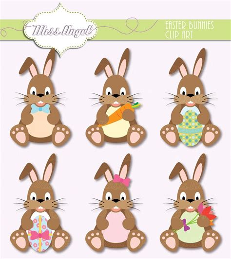 Easter Bunnies Clip Art. 6 Chocolate Easter Bunny 6. Brown Rabbit With ...