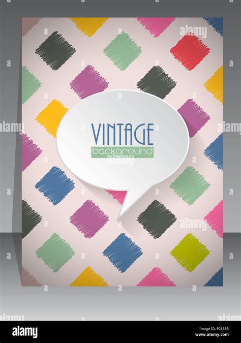 Cool vintage retro scrapbook cover template design Stock Photo - Alamy