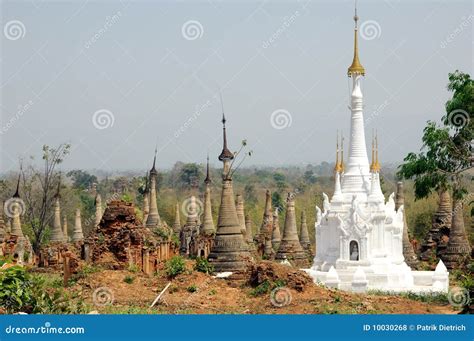 Myanmar / Burma Indein Pagodas Stock Photo - Image of mandalay, yangon ...