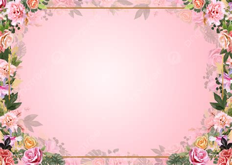 Pink Flowers Border Floral Background, Desktop Wallpaper, Pc Wallpaper ...