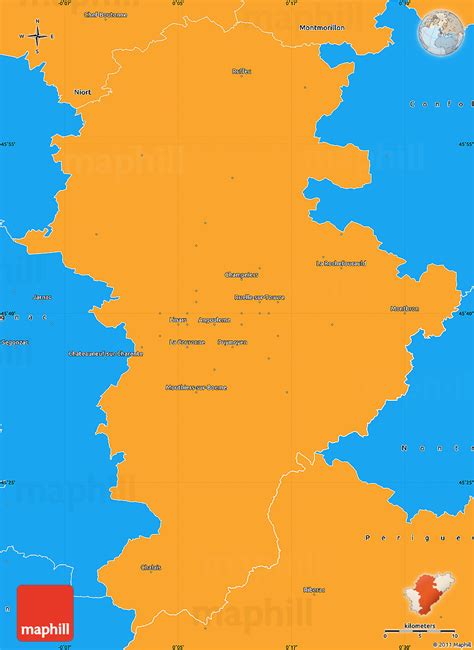 Political Simple Map of Angouleme