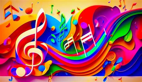 Premium Photo | Colorful music background with musical notes and ...