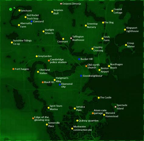 Fallout 4 Glowing Sea Locations Map