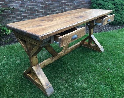 Rustic Desk With Drawers - Etsy