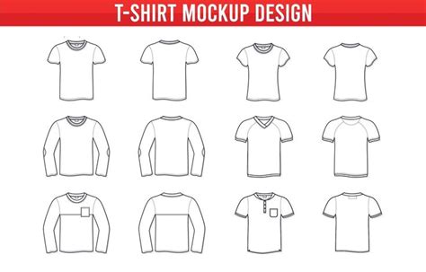 Download Outline T-Shirt Template And Mockup Design for free