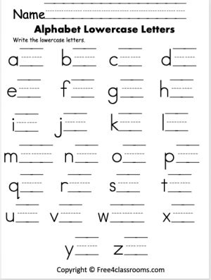 Alphabet - Lowercase Letters Archives FREE and No Login - Free4Classrooms