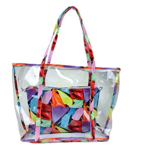 Clear Transparent Handbag Beach Plastic Handbag Fashion Women Popular ...