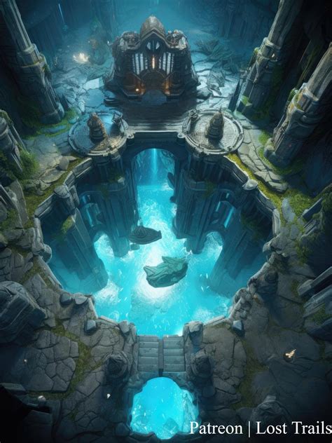 Underwater Temple Battlemap by LostTrailsMaps on DeviantArt