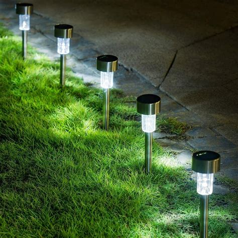 MLADEN 12 Pcs Solar Lights, Stainless Steel Outdoor Path Lights ...