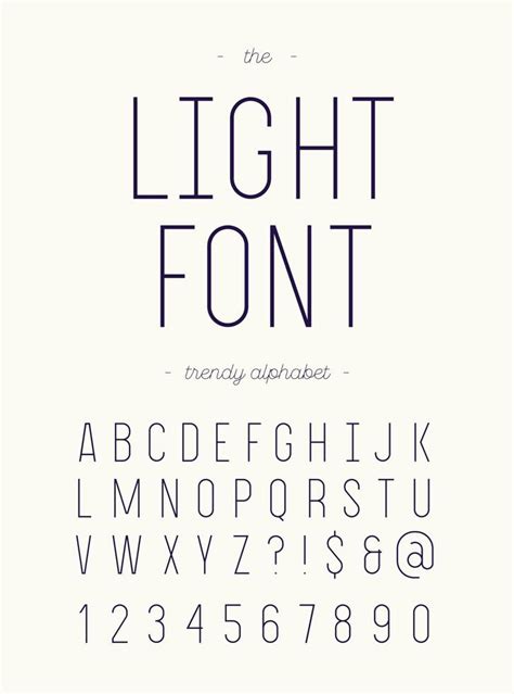 Vector light font. Alphabet modern typography sans serif colorful style ...