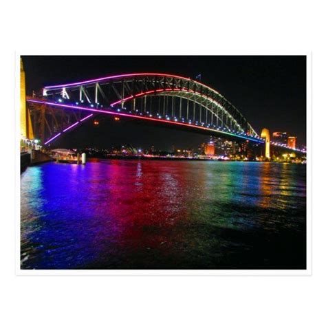 sydney vivid bridge lights postcard | Zazzle | Australia travel, Sydney ...