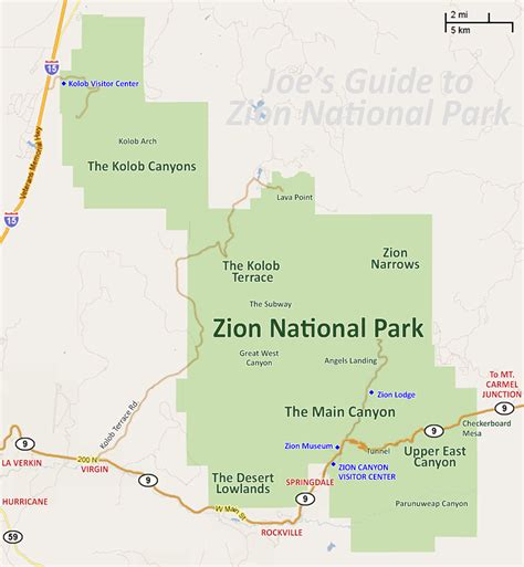 Zion National Park Map