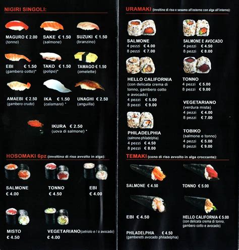 Menu at Hello Sushi - Sushi Bar, Sondrio