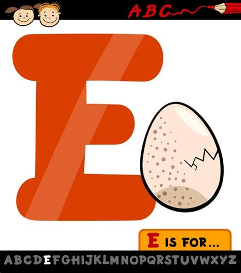 letter e with egg cartoon illustration — Stock Vector © izakowski #29165797