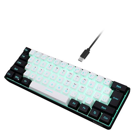 Snpurdiri 60% Wired Gaming Keyboard, RGB Backlit Ultra-Compact Mini ...