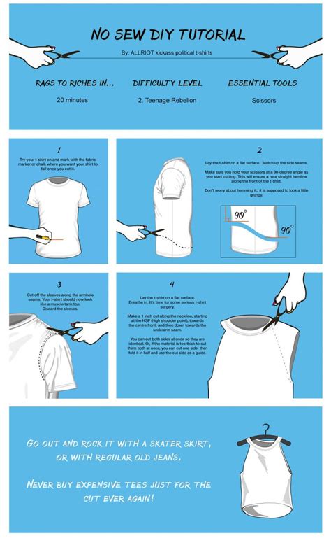 Step By Step Diy T Shirt Cutting Ideas No Sew