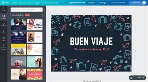 Diseña tarjetas de buen viaje online gratis - Canva